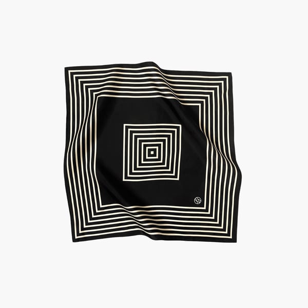 Striped Scarf black 50 cm lescarf