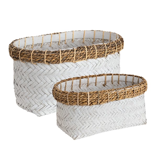 Davao Rectangular Basket L white Artwood